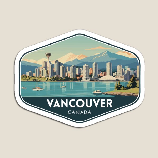 Kids Toys Vancouver - แม่เหล็กติดตู้เย็นลายการ์ตูนน่ารักสำหรับเด็ก วancouver canada travel art สติกเกอร์ติดตู้เย็นสำหรับเด็ก