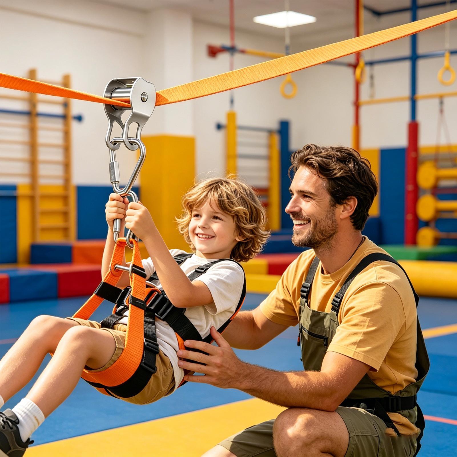 Kids Zip Toys - ซิปไลน์สำหรับเด็ก ของเล่นเสริมสร้างสมดุล ชุดเล่นกลางแจ้ง สายสลิงสำหรับเด็ก ชุดเล่นกลางแจ้งสำหรับวัยรุ่น เด็กหญิง