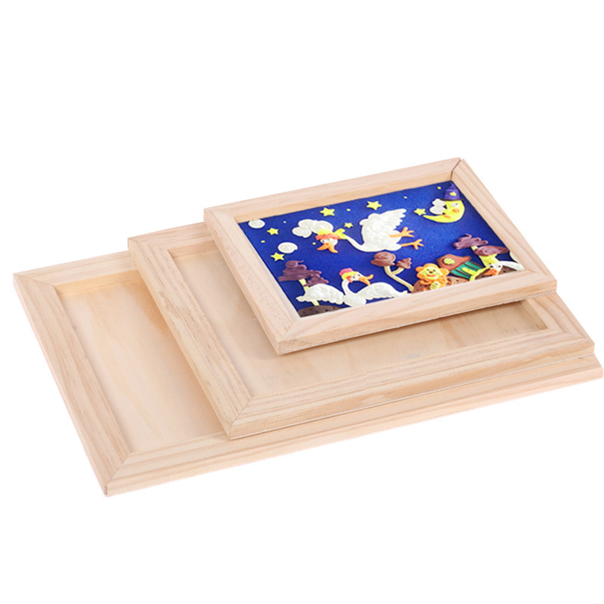 Kids Art Easel - ชุดกรอบรูปไม้เปล่า 2 ชิ้น พร้อมขาตั้งขนาดเล็กสำหรับงานศิลปะ DIY งานฝีมือสำหรับเด็ก