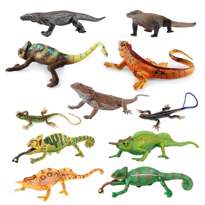 Kids Toys Reviews - ตุ๊กตาอีกัวน่า ตุ๊กตาคาเมเลี่ยน ของเล่นสัตว์เลื้อยคลาน ฟิกเกอร์อนิเมะ แอคชั่นฟิกเกอร์ ของเล่นสัตว์พลาสติกสำหรับเด็ก