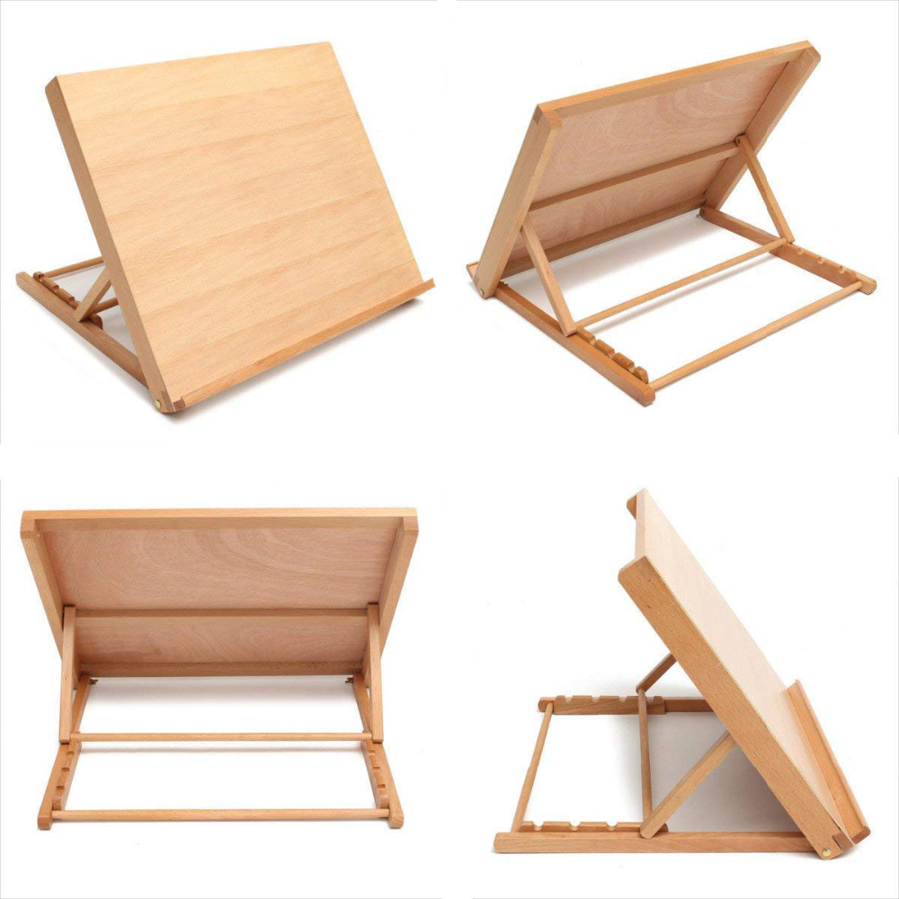 Kids Art Easel - ไม้กระดาน Multifunctional A3 โต๊ะปรับ Sketching ขาตั้งยืนภาพวาด