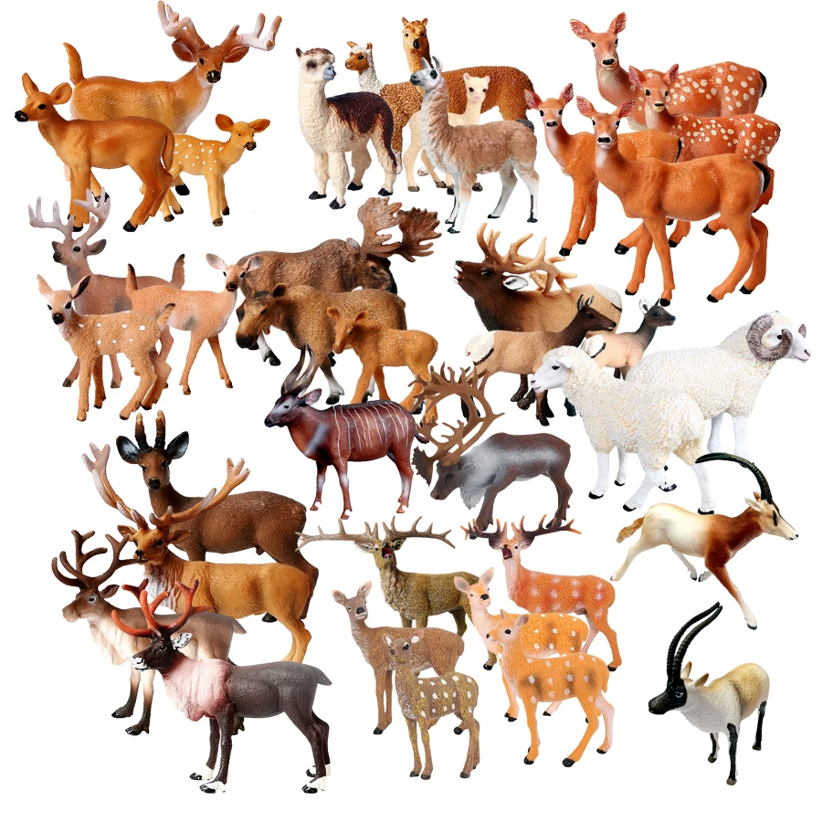 Kids Toys Reviews - ของเล่นตัวเลขสัตว์คริสต์มาส Reindeer Elk Sika Deer Antelope