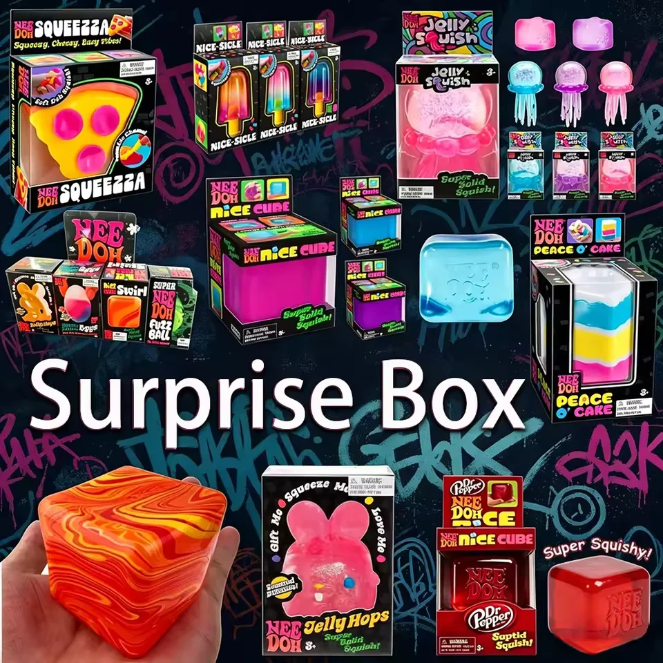 Kid Toys Ads - กล่องเซอร์ไพรส์ของเล่นสควิชชี่ - ของเล่นบีบส์นุ่ม 6 แบบ สำหรับคลายเครียด