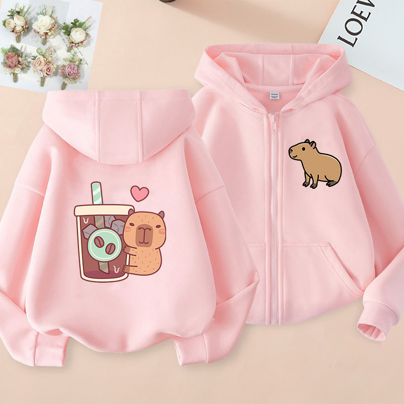 เสื้อฮู้ดซิปเด็ก ลายคาปิบาร่าน - Kids Zip Toys บทวิจารณ์และราคา