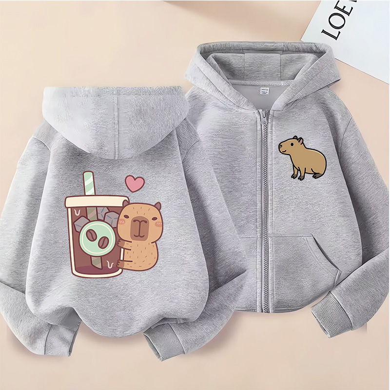 เสื้อฮู้ดซิปเด็ก ลายคาปิบาร่าน - Kids Zip Toys บทวิจารณ์และราคา