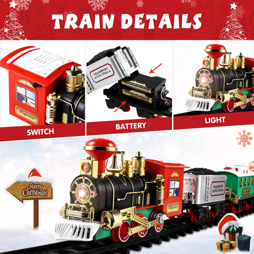 คริสต์มาสชุดรถไฟเทศกาล MINI Lo - Kids Toys Electric บทวิจารณ์และราคา