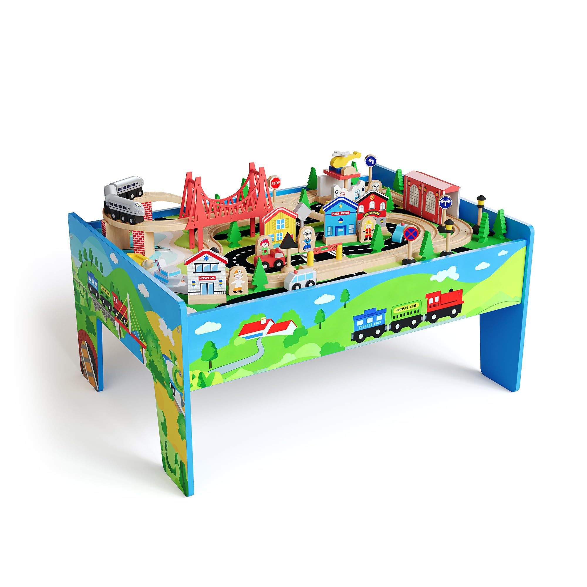 ชุดโต๊ะรถไฟไม้ 4-in-1 สำหรับเด - Kids Art Easel บทวิจารณ์และราคา