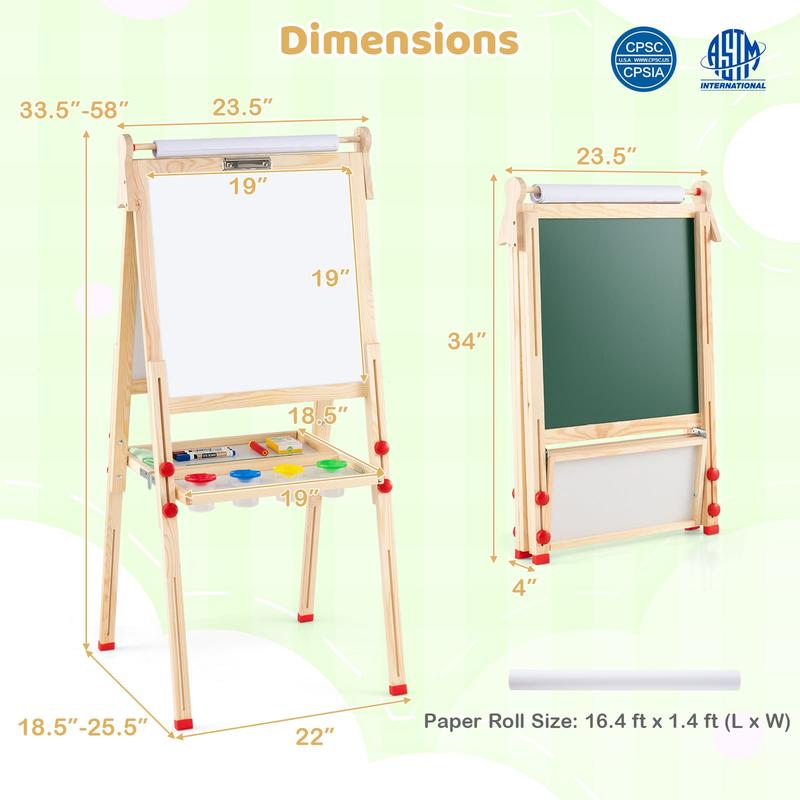 ขาตั้งวาดรูปเด็กแบบพับได้สองด้ - Kids Art Easel บทวิจารณ์และราคา